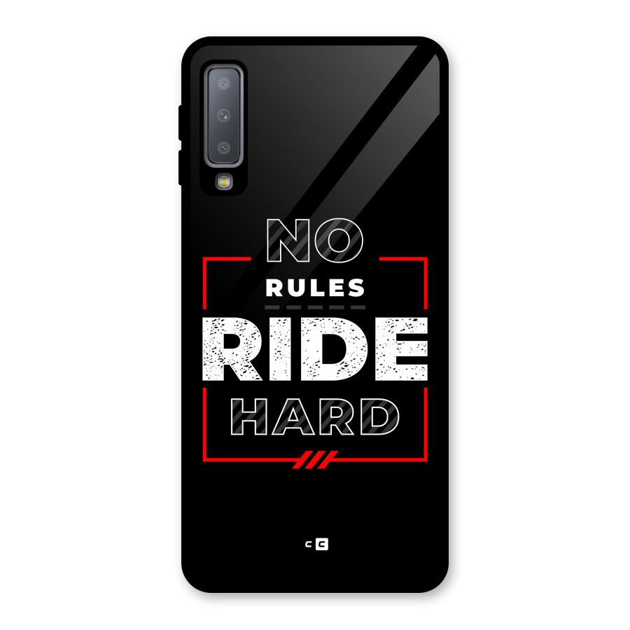 Rules Ride Hard Glass Back Case for Galaxy A7 (2018)