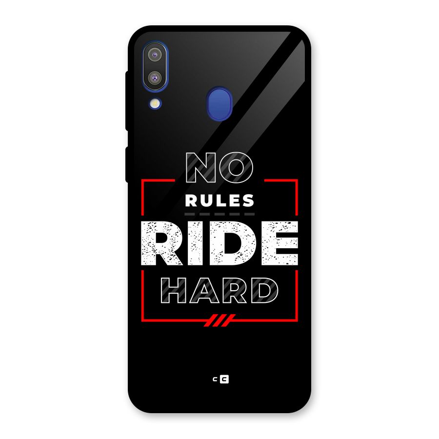 Rules Ride Hard Glass Back Case for Galaxy M20