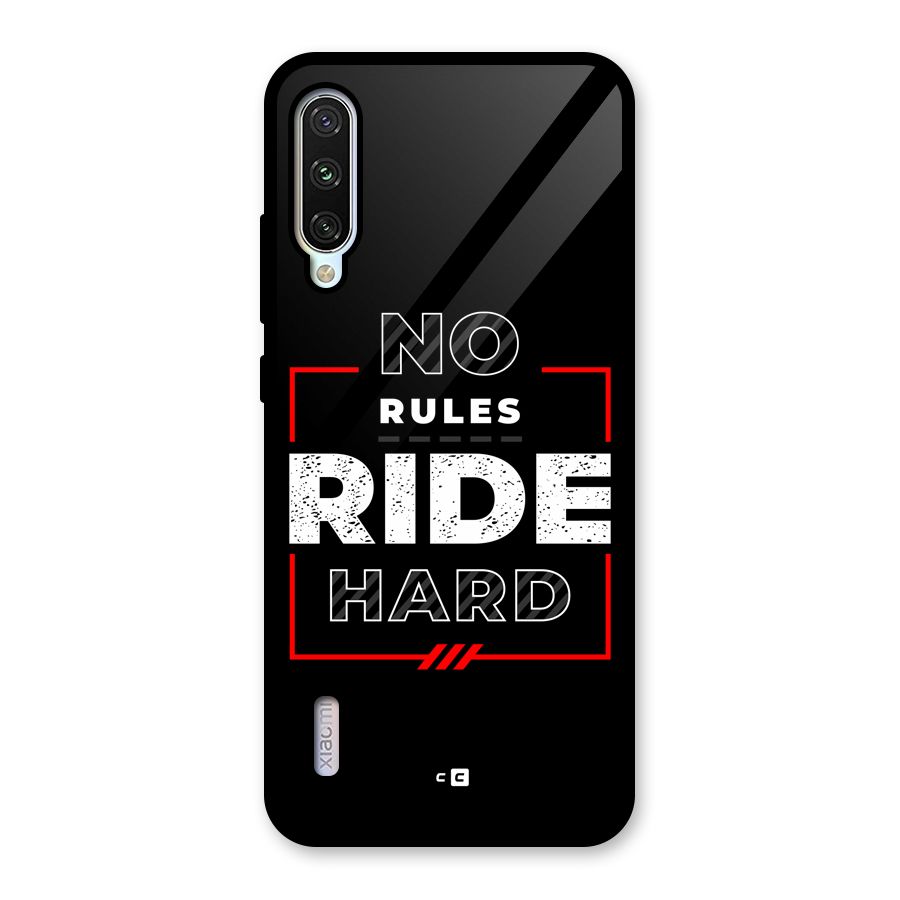 Rules Ride Hard Glass Back Case for Mi A3