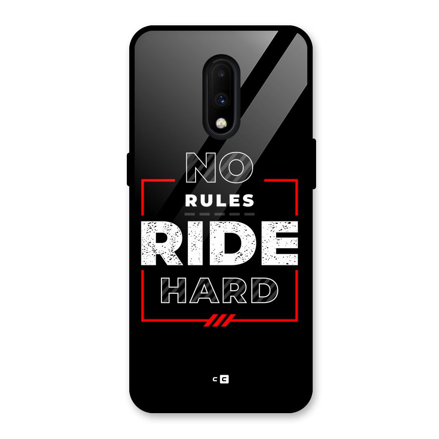 Rules Ride Hard Glass Back Case for OnePlus 7