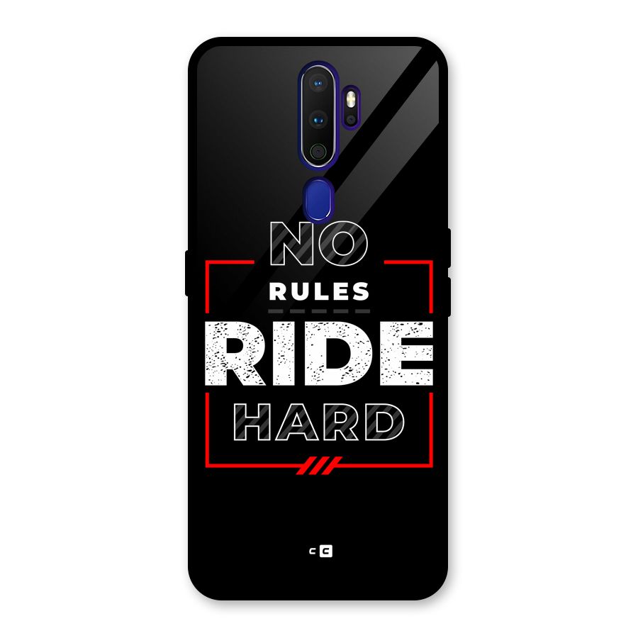 Rules Ride Hard Glass Back Case for Oppo A9 (2020)