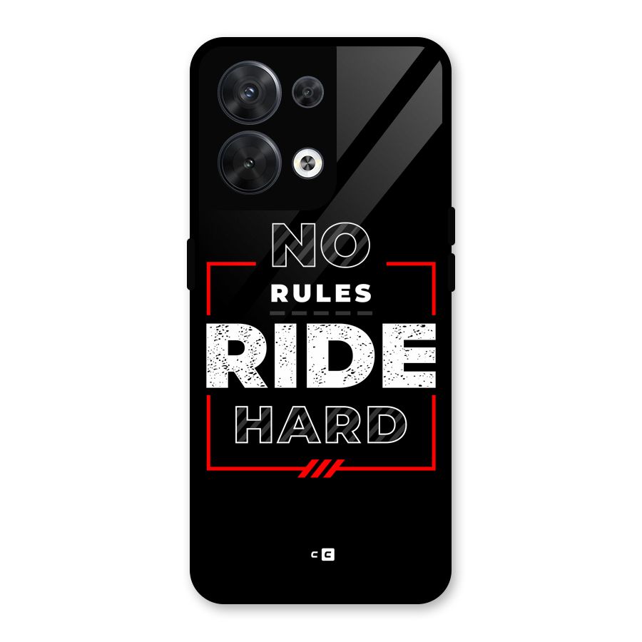 Rules Ride Hard Glass Back Case for Oppo Reno8 5G