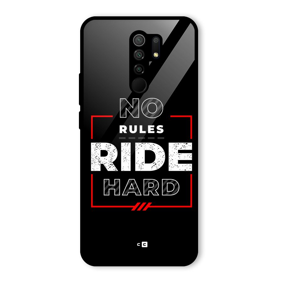 Rules Ride Hard Glass Back Case for Poco M2