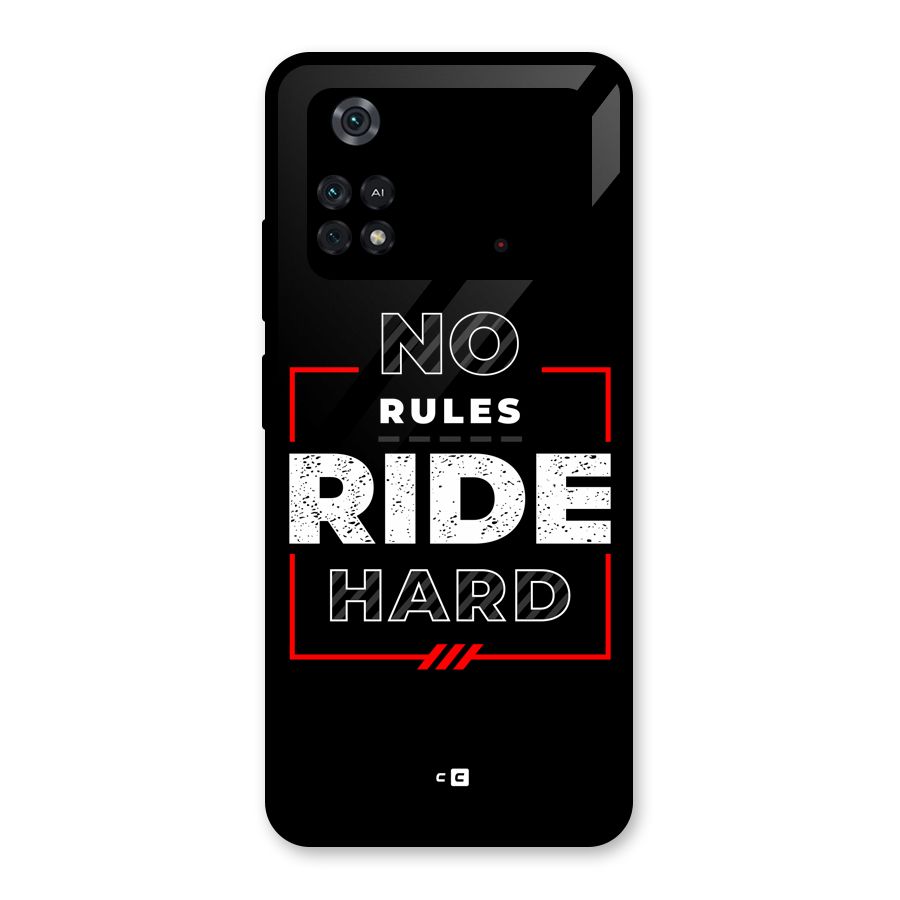 Rules Ride Hard Glass Back Case for Poco M4 Pro 4G