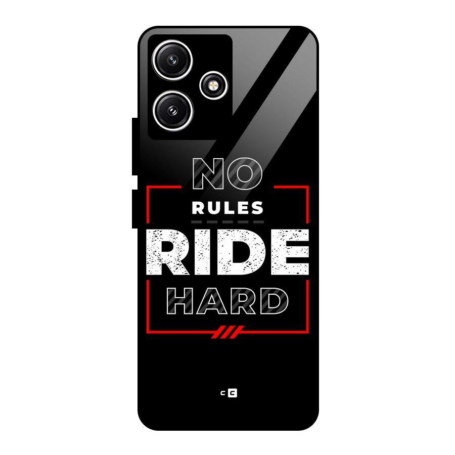 Rules Ride Hard Glass Back Case for Poco M6 Pro