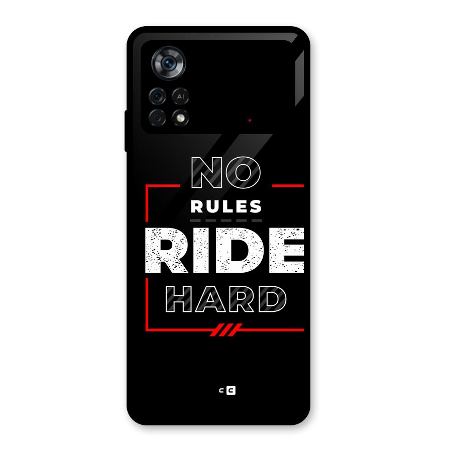 Rules Ride Hard Glass Back Case for Poco X4 Pro 5G