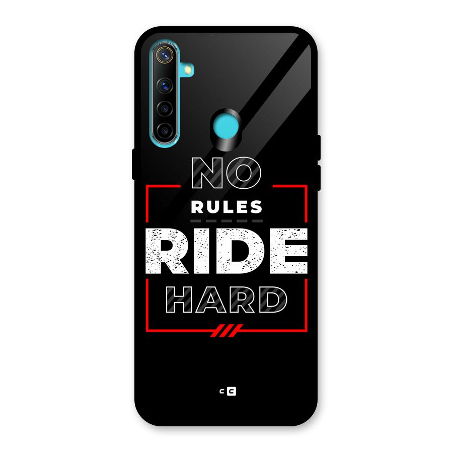Rules Ride Hard Glass Back Case for Realme 5