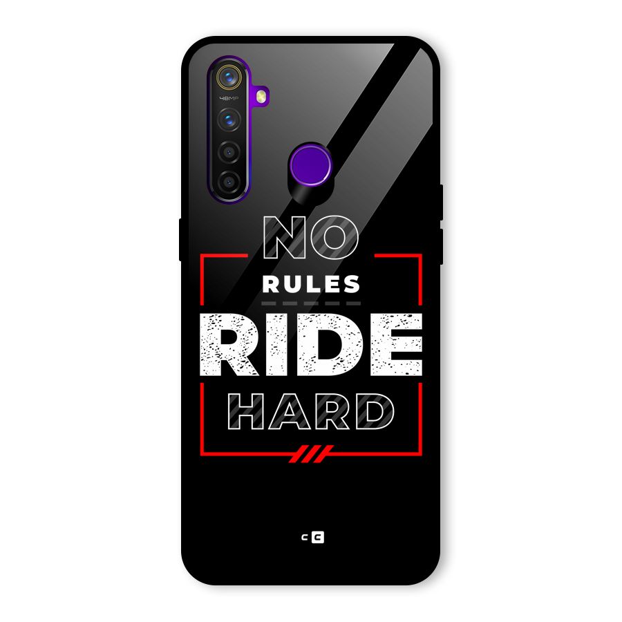 Rules Ride Hard Glass Back Case for Realme 5 Pro