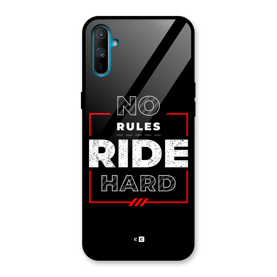 Rules Ride Hard Glass Back Case for Realme C3