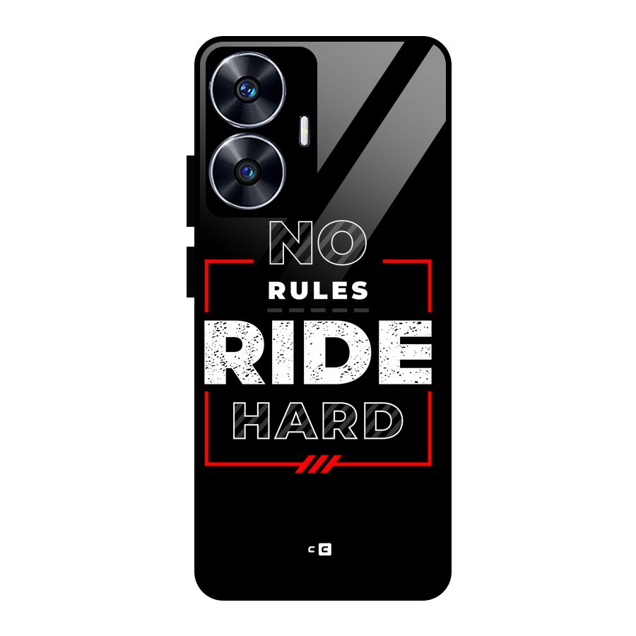 Rules Ride Hard Glass Back Case for Realme Narzo N55