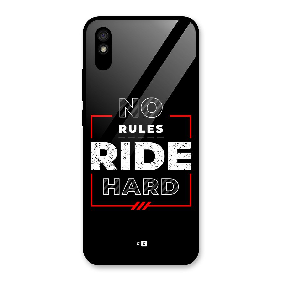 Rules Ride Hard Glass Back Case for Redmi 9i