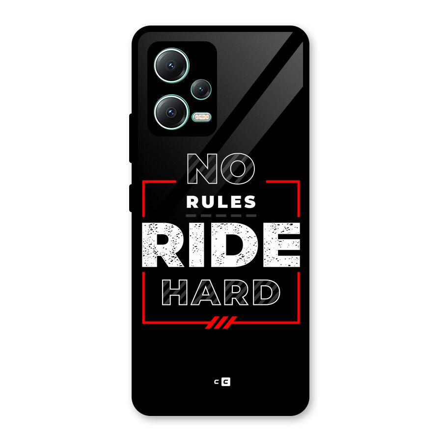 Rules Ride Hard Glass Back Case for Redmi Note 12 5G