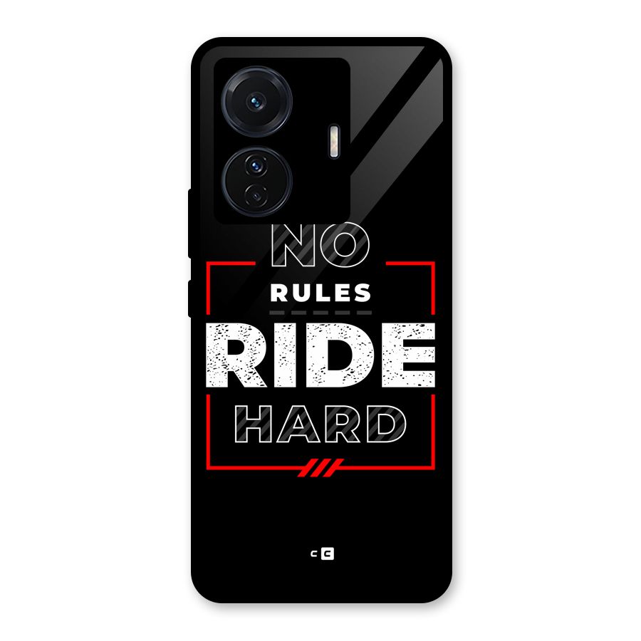 Rules Ride Hard Glass Back Case for Vivo T1 Pro
