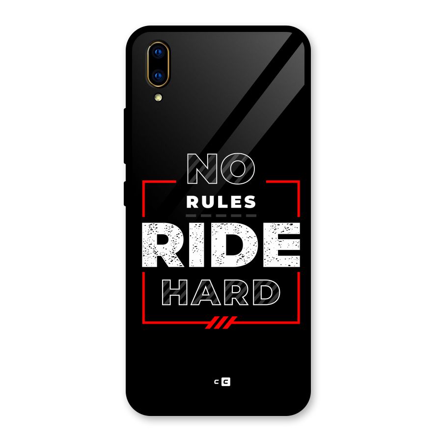 Rules Ride Hard Glass Back Case for Vivo V11 Pro