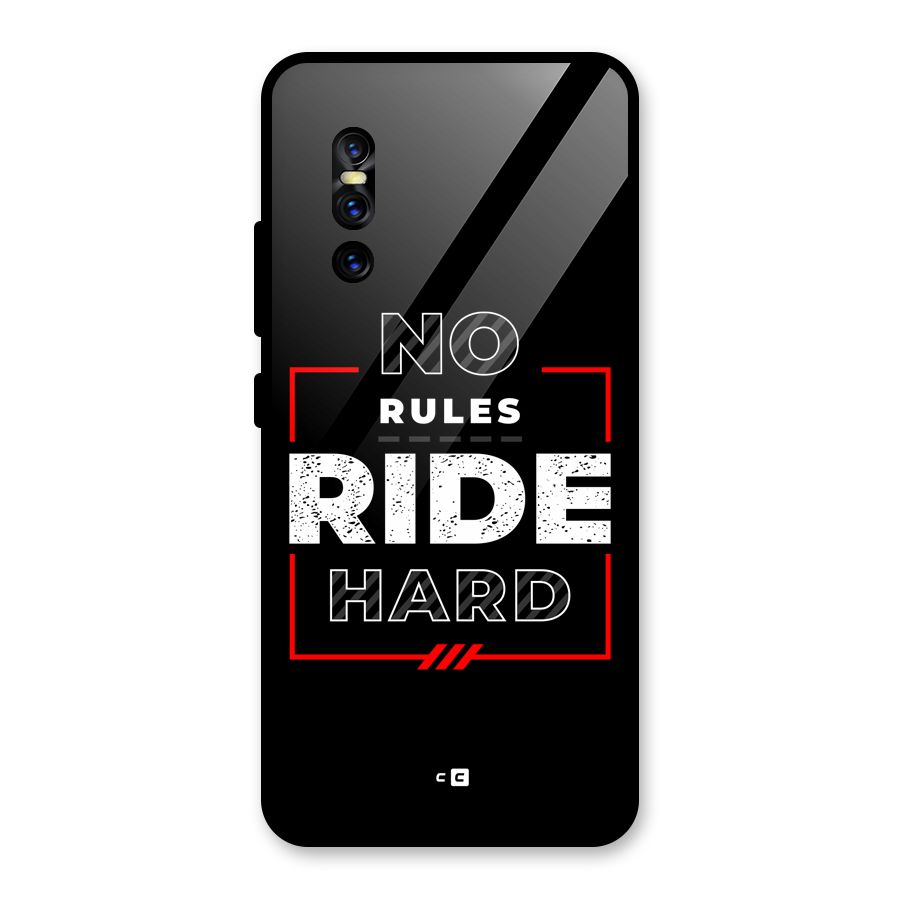 Rules Ride Hard Glass Back Case for Vivo V15 Pro