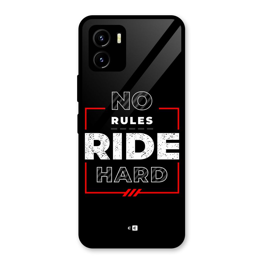Rules Ride Hard Glass Back Case for Vivo Y15s