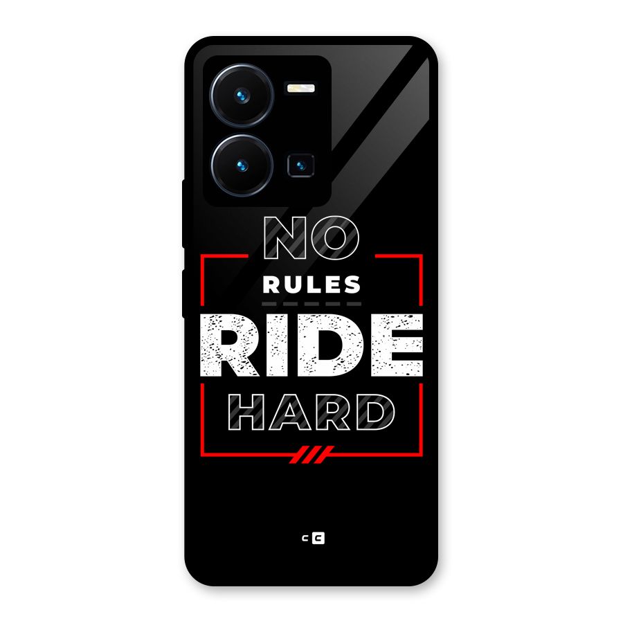 Rules Ride Hard Glass Back Case for Vivo Y35
