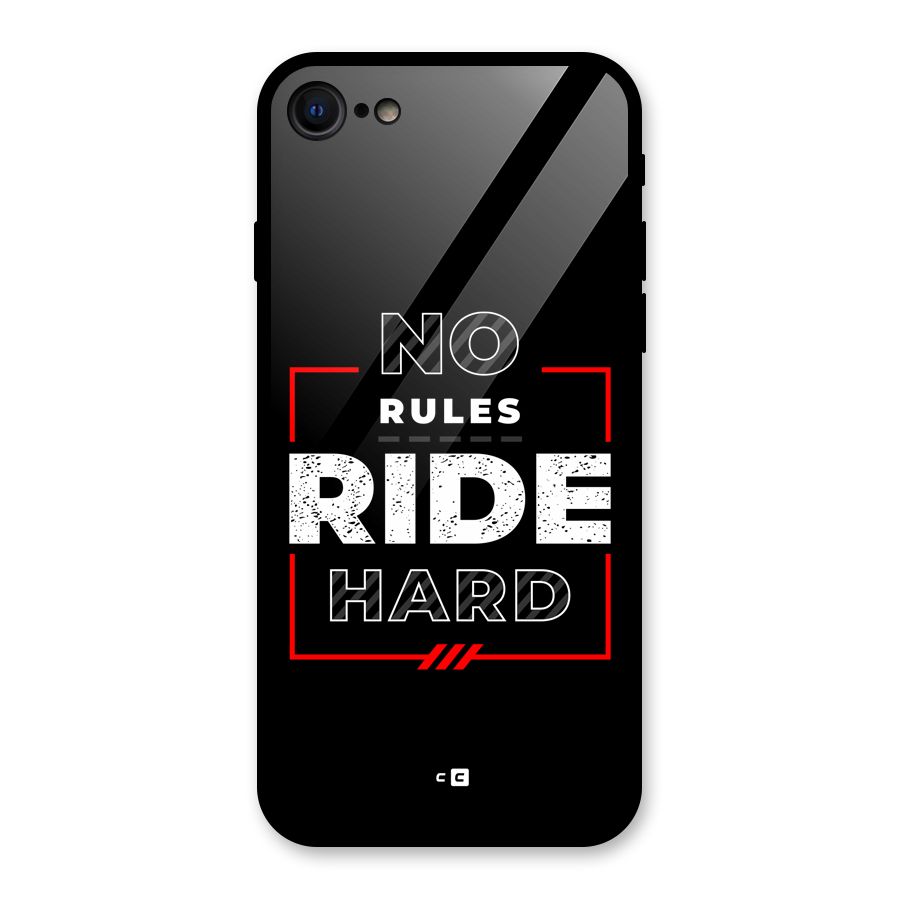 Rules Ride Hard Glass Back Case for iPhone SE 2022