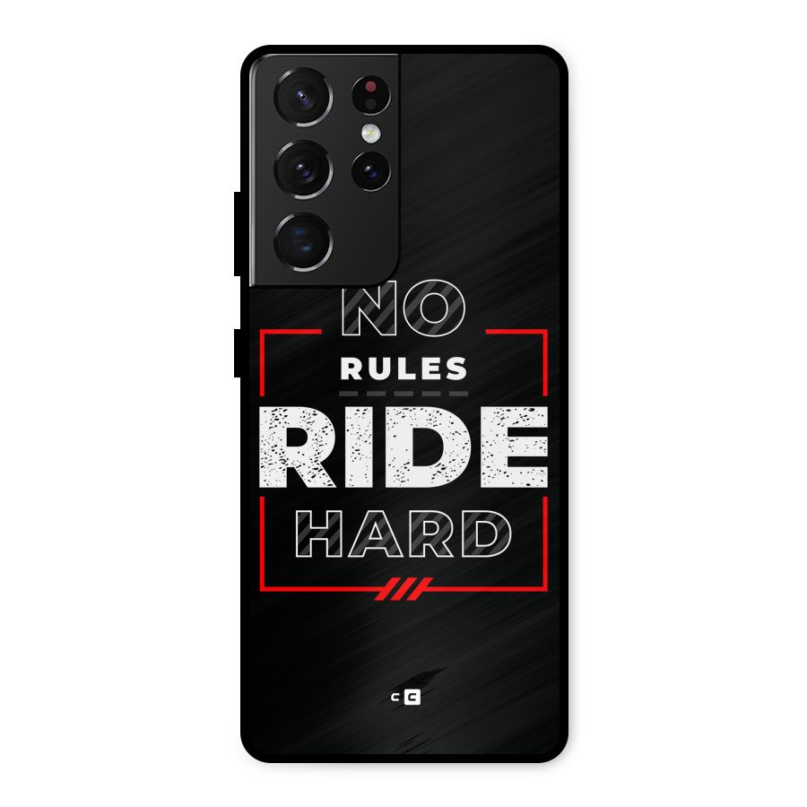 Rules Ride Hard Metal Back Case for Galaxy S21 Ultra 5G