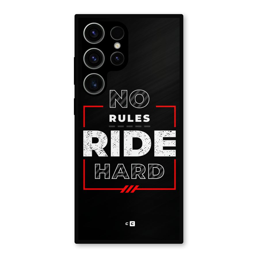 Rules Ride Hard Metal Back Case for Galaxy S23 Ultra