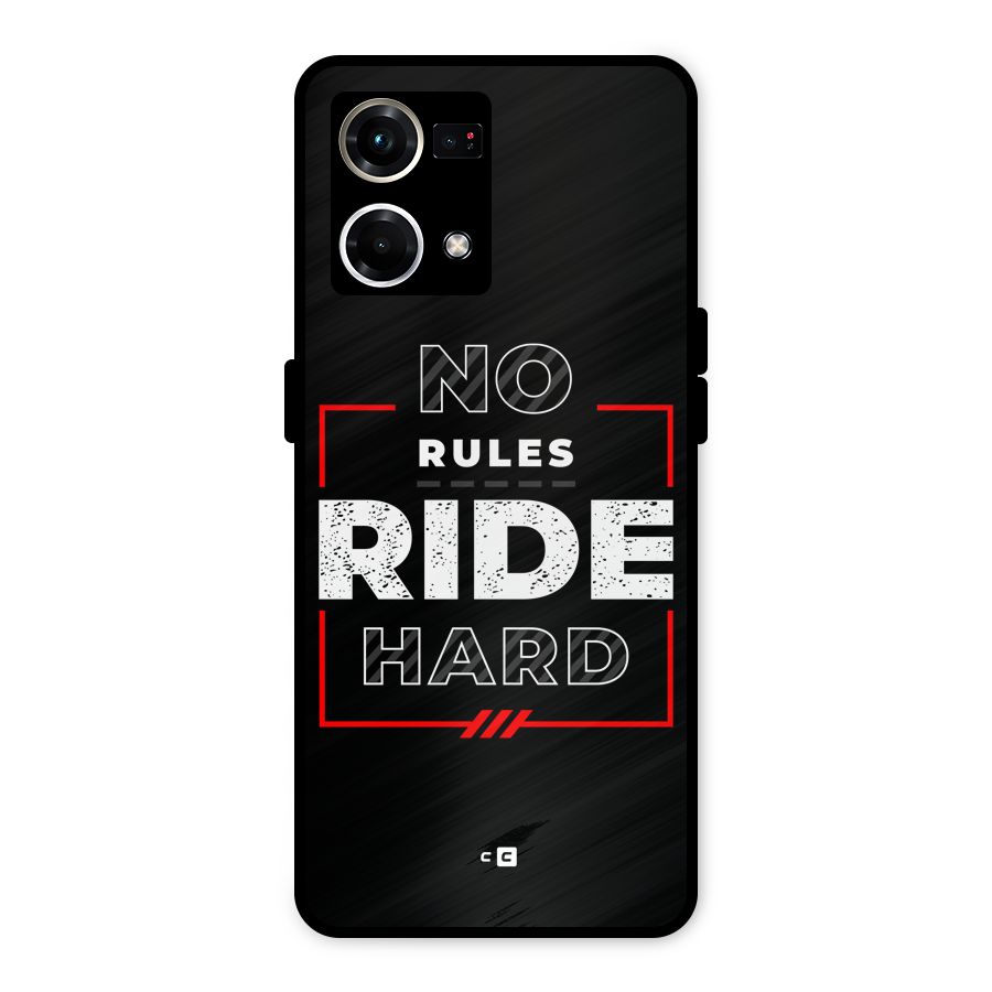 Rules Ride Hard Metal Back Case for Oppo F21s Pro 4G