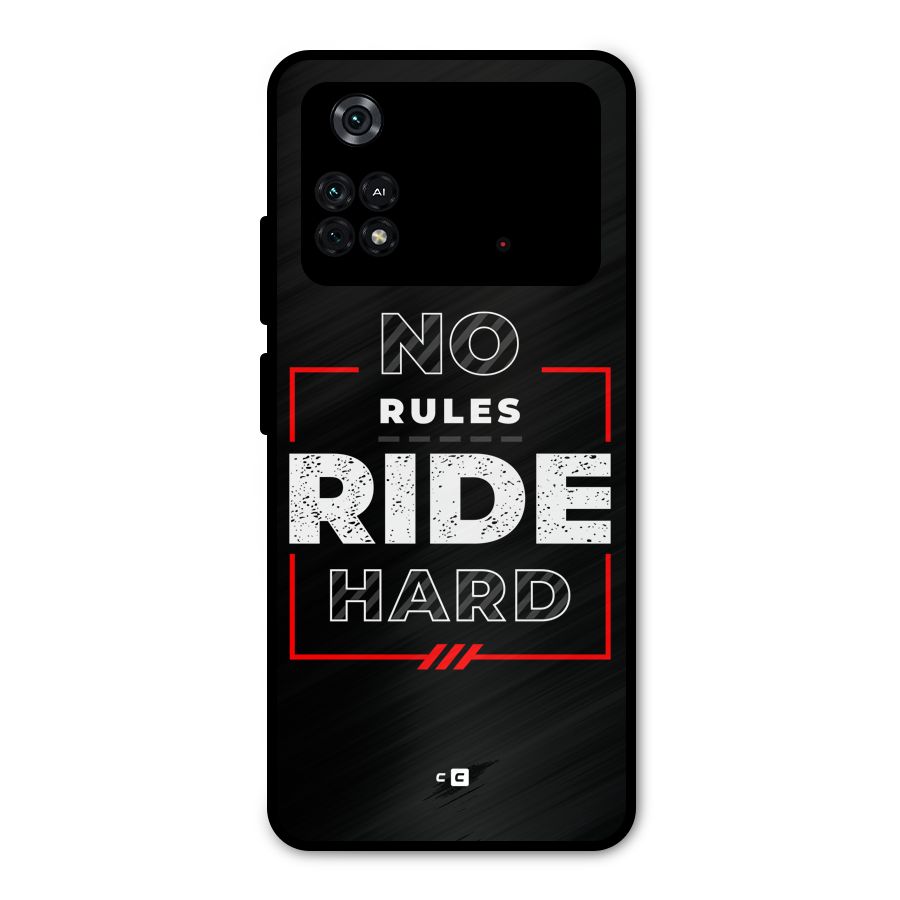Rules Ride Hard Metal Back Case for Poco M4 Pro 4G