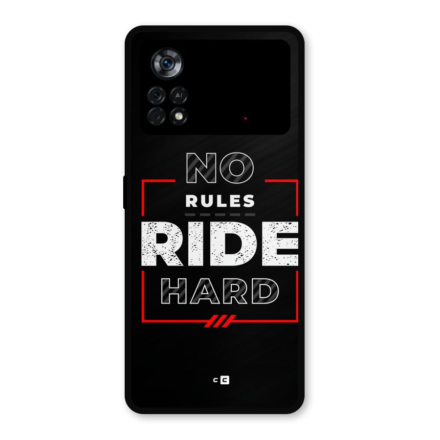 Rules Ride Hard Metal Back Case for Poco X4 Pro 5G