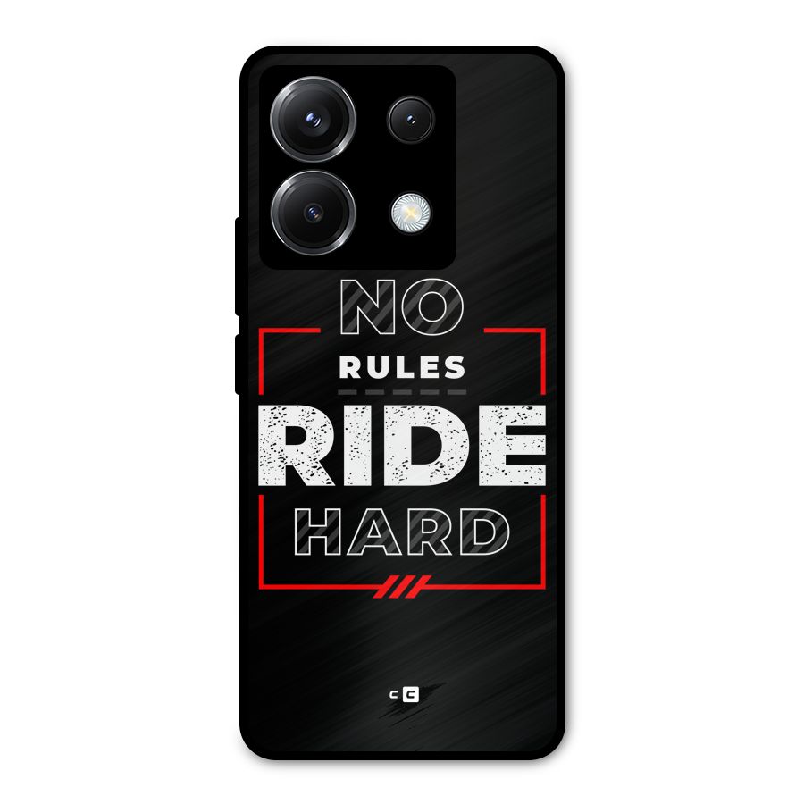Rules Ride Hard Metal Back Case for Poco X6