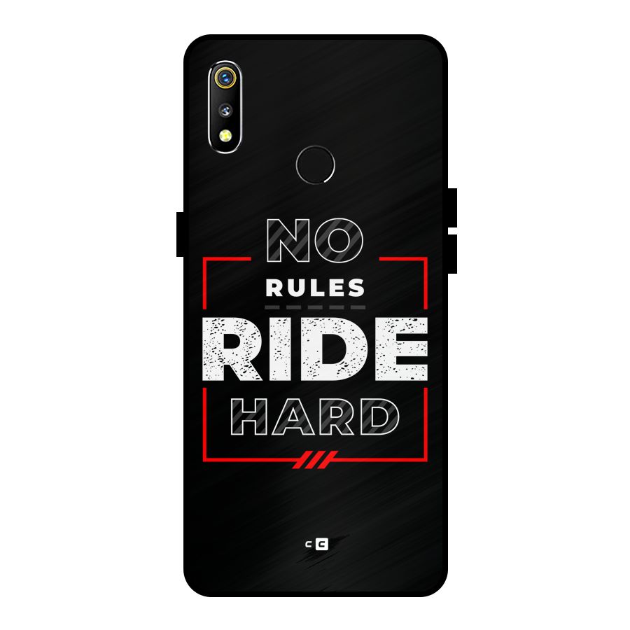 Rules Ride Hard Metal Back Case for Realme 3