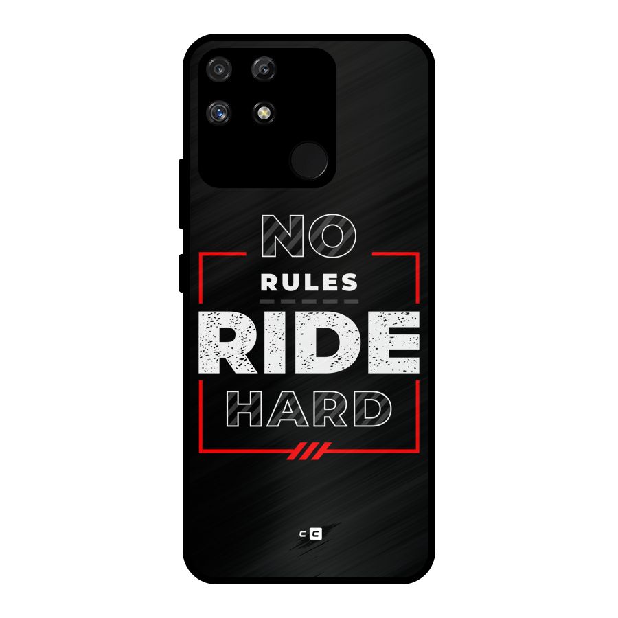 Rules Ride Hard Metal Back Case for Realme Narzo 50A