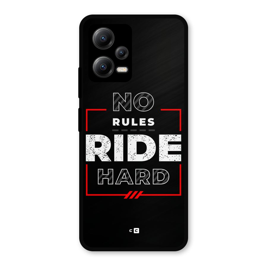 Rules Ride Hard Metal Back Case for Redmi Note 12 5G