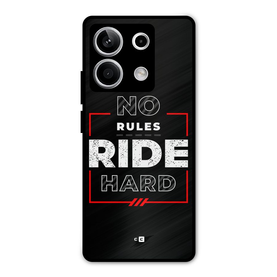 Rules Ride Hard Metal Back Case for Redmi Note 13 5G
