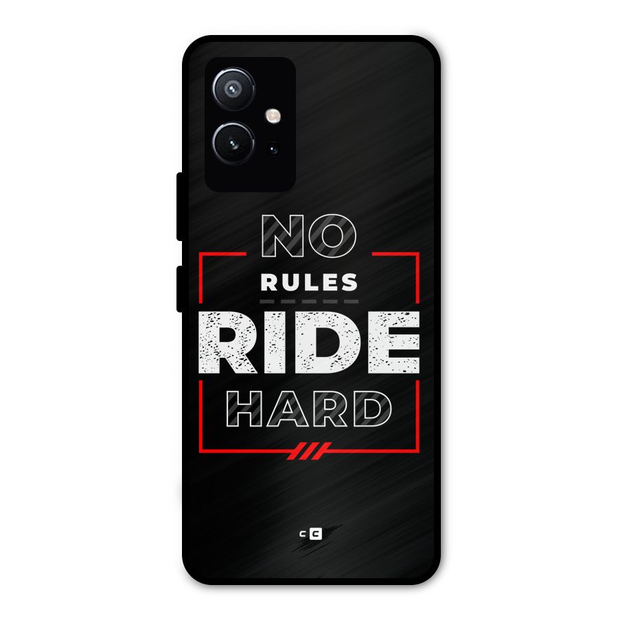 Rules Ride Hard Metal Back Case for Vivo Y75 5G