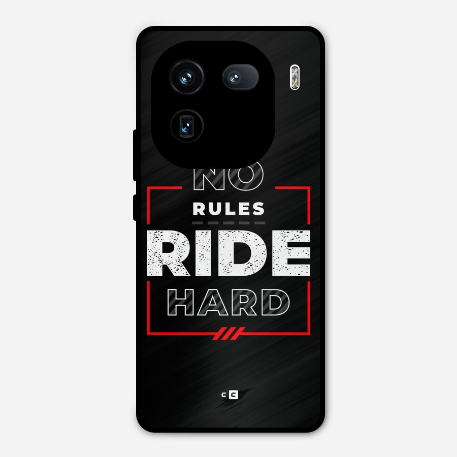 Rules Ride Hard Metal Back Case for iQOO 12