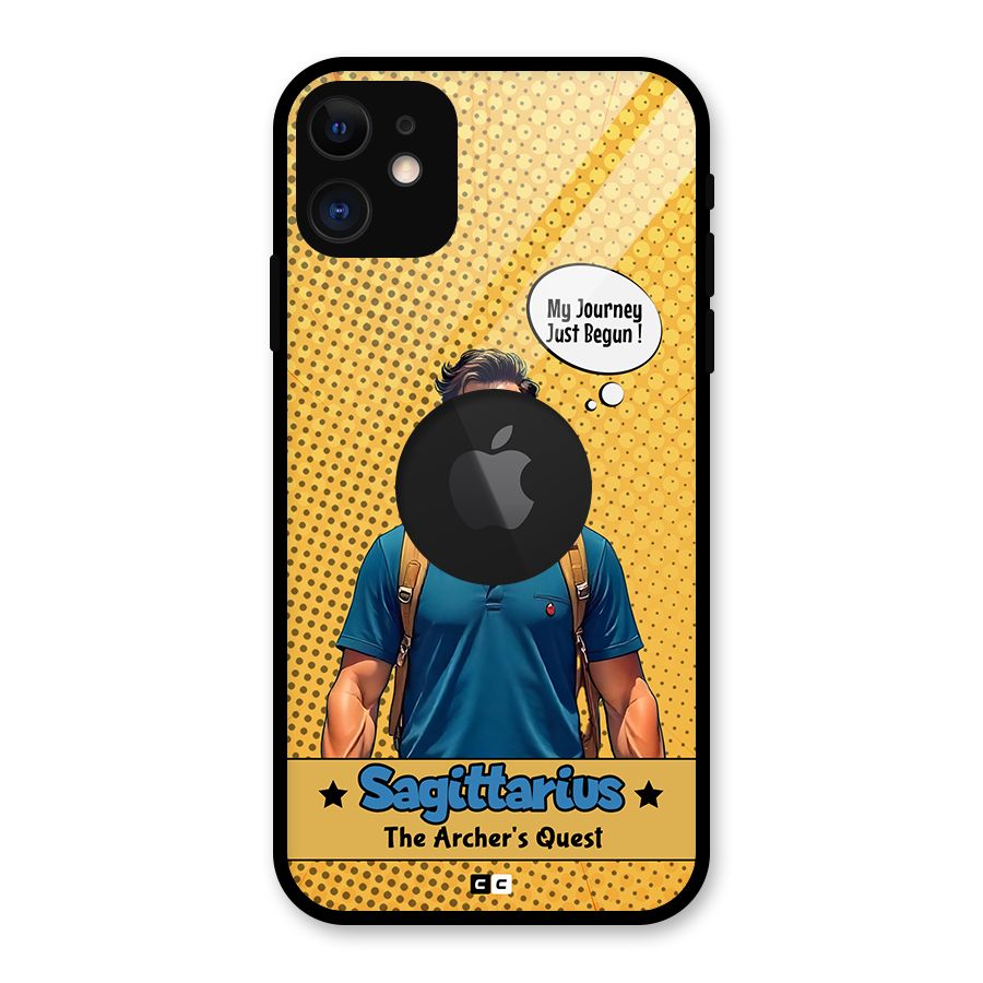 Sagittarius Quest Glass Back Case for iPhone 11 Logo Cut