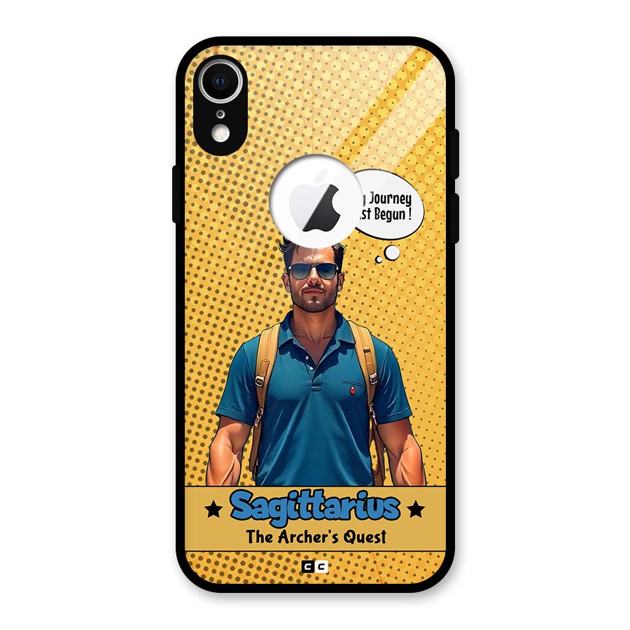 Sagittarius Quest Glass Back Case for iPhone XR Logo Cut
