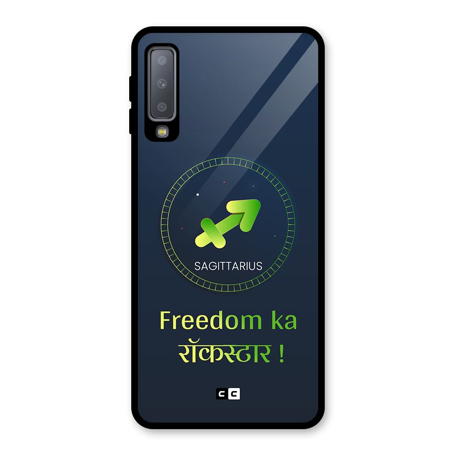 Sagittarius Rockstar Glass Back Case for Galaxy A7 (2018)