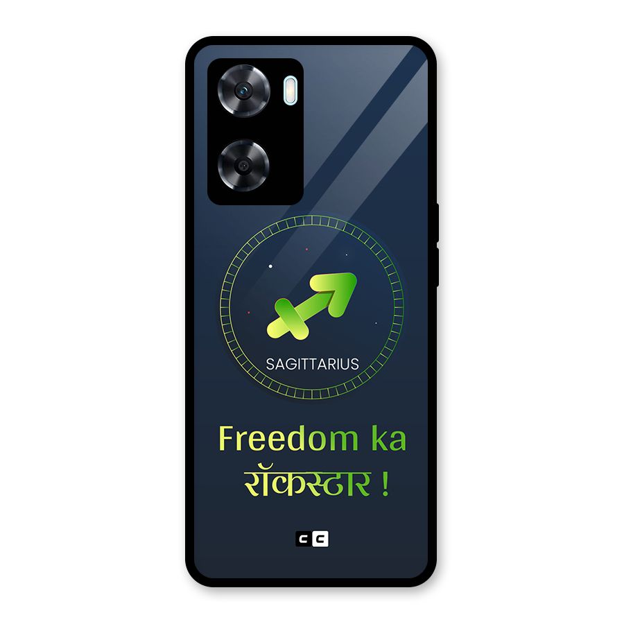 Sagittarius Rockstar Glass Back Case for Oppo A77s