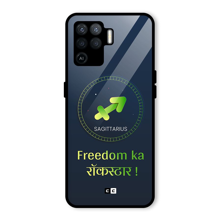 Sagittarius Rockstar Glass Back Case for Oppo F19 Pro