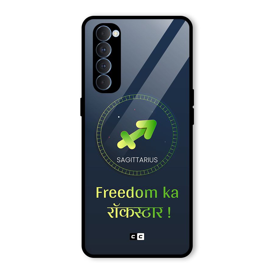 Sagittarius Rockstar Glass Back Case for Oppo Reno4 Pro