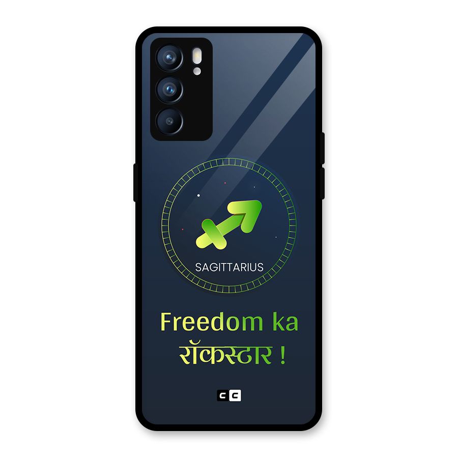 Sagittarius Rockstar Glass Back Case for Oppo Reno6 5G