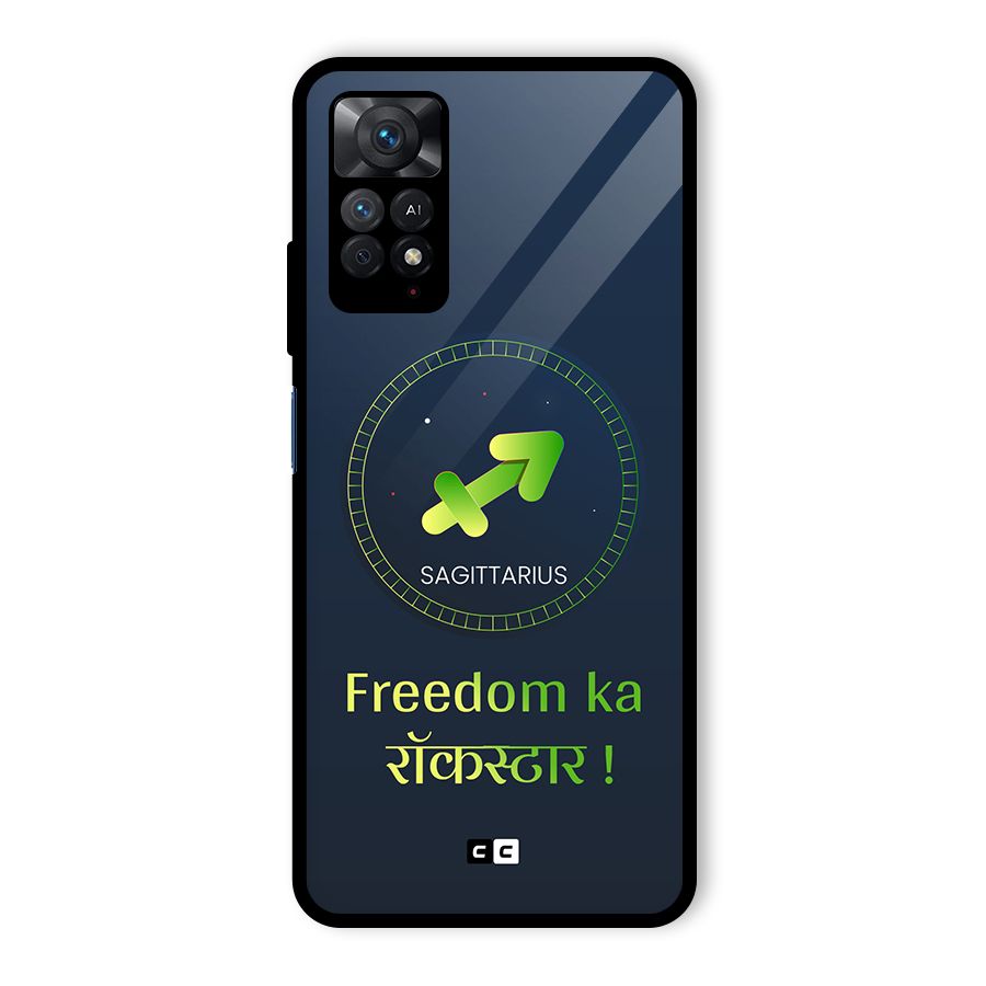 Sagittarius Rockstar Glass Back Case for Redmi Note 11 Pro