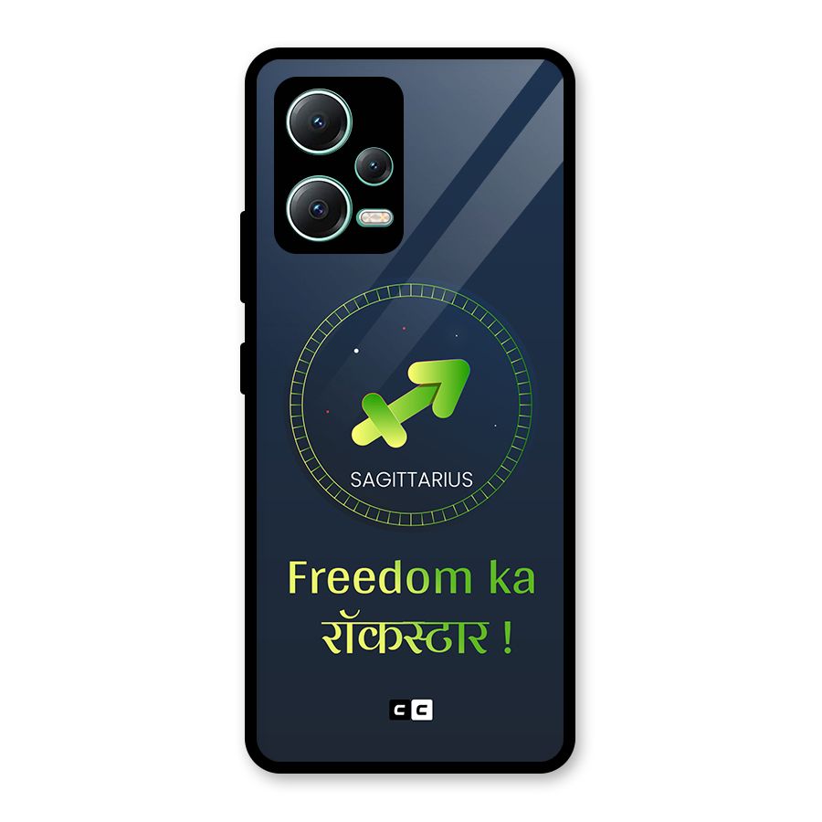 Sagittarius Rockstar Glass Back Case for Redmi Note 12 5G