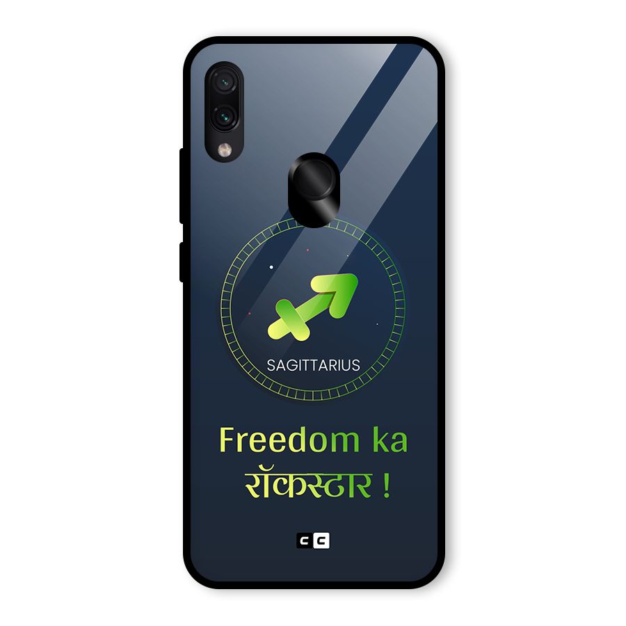 Sagittarius Rockstar Glass Back Case for Redmi Note 7 Pro