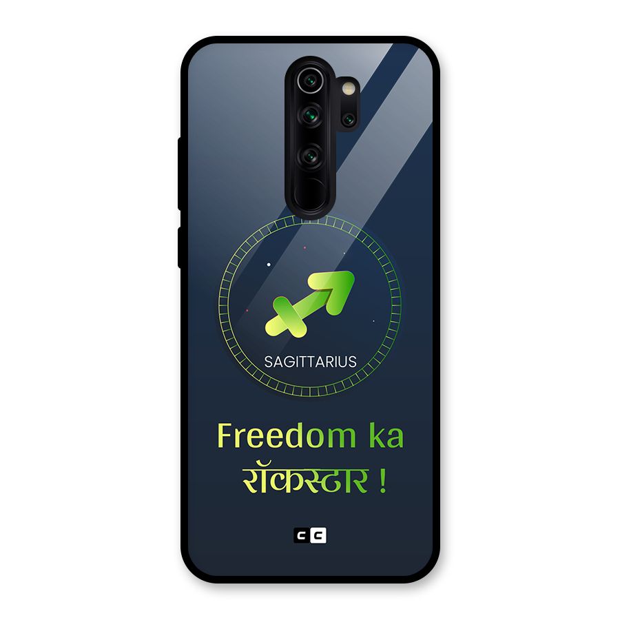 Sagittarius Rockstar Glass Back Case for Redmi Note 8 Pro