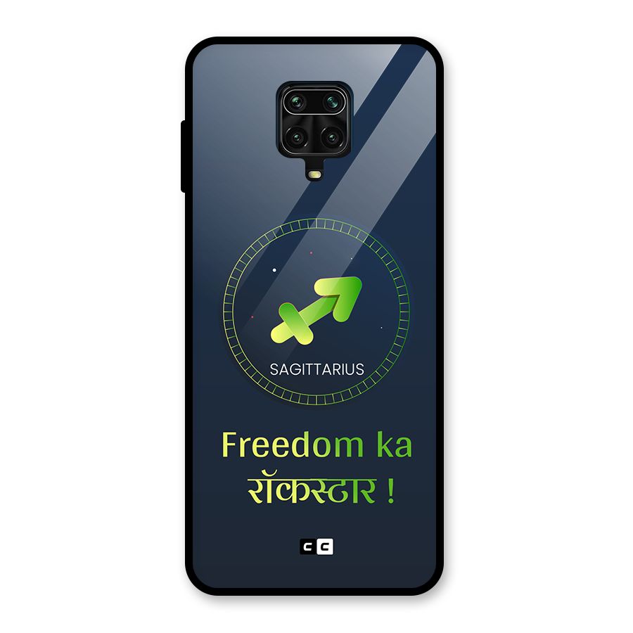 Sagittarius Rockstar Glass Back Case for Redmi Note 9 Pro