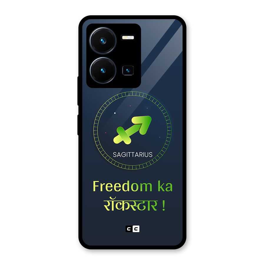 Sagittarius Rockstar Glass Back Case for Vivo Y35