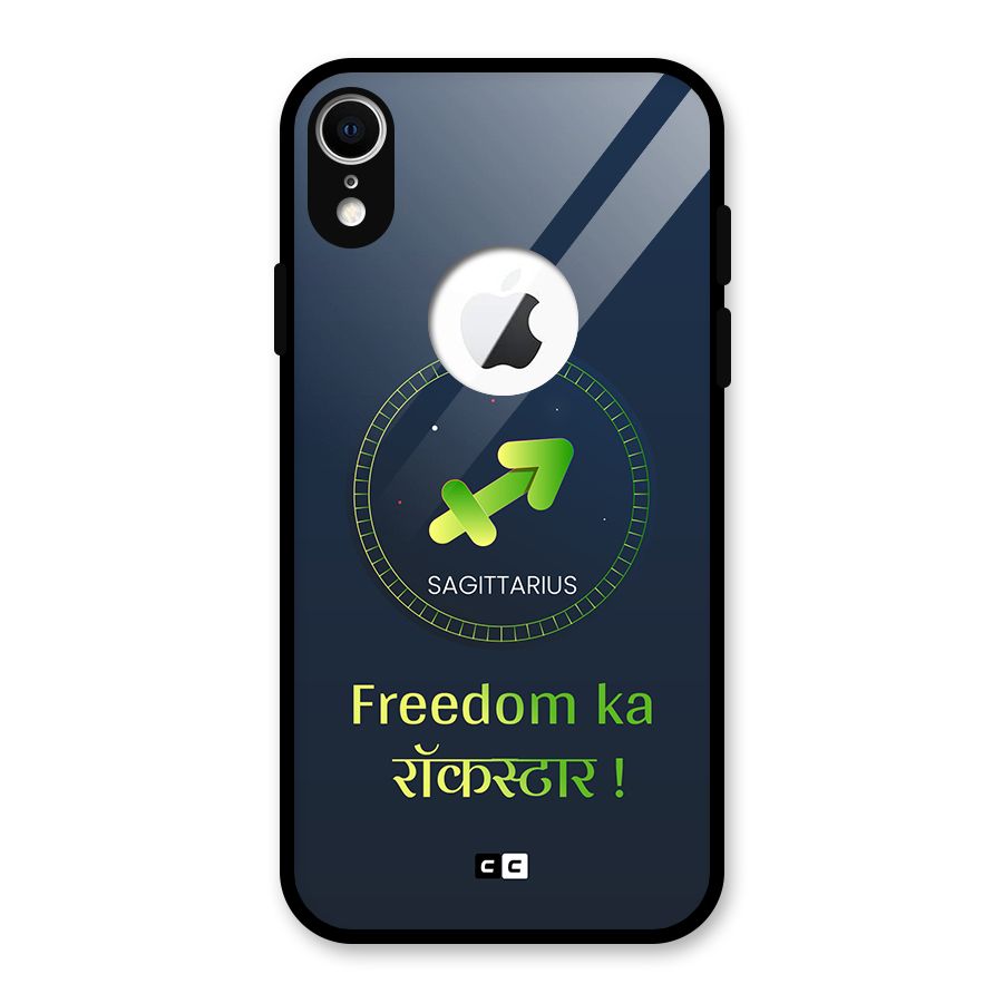 Sagittarius Rockstar Glass Back Case for iPhone XR Logo Cut