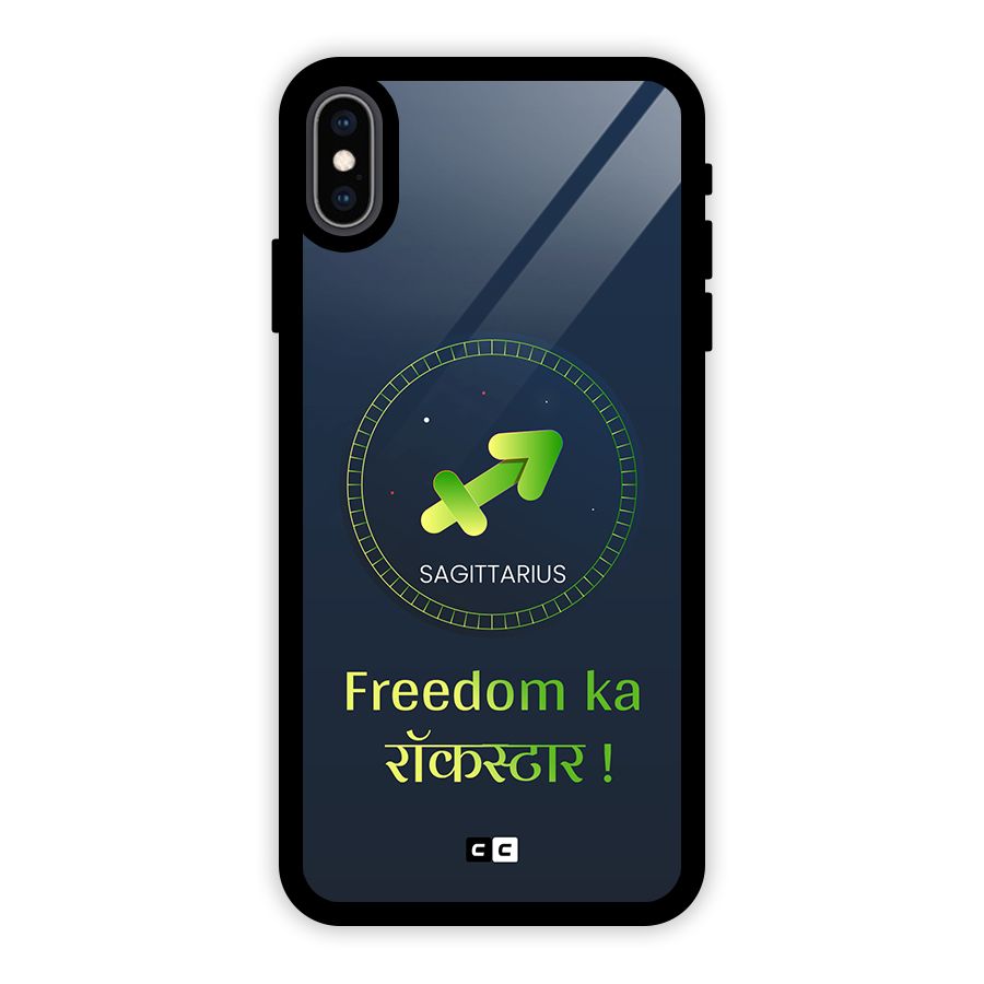 Sagittarius Rockstar Glass Back Case for iPhone XS Max