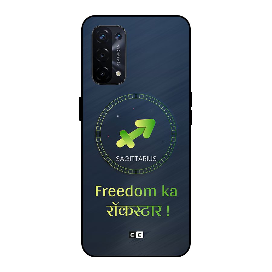 Sagittarius Rockstar Metal Back Case for Oppo A74 5G